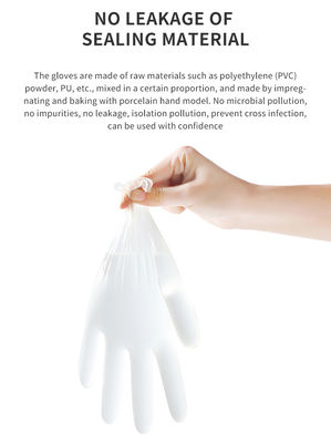 Hand Protection White Disposable Medical PVC Gloves