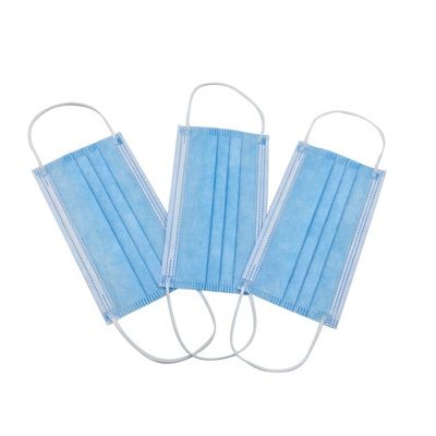 Blue Disposable Medical Face Mask , 3 Ply Non Woven Face Mask