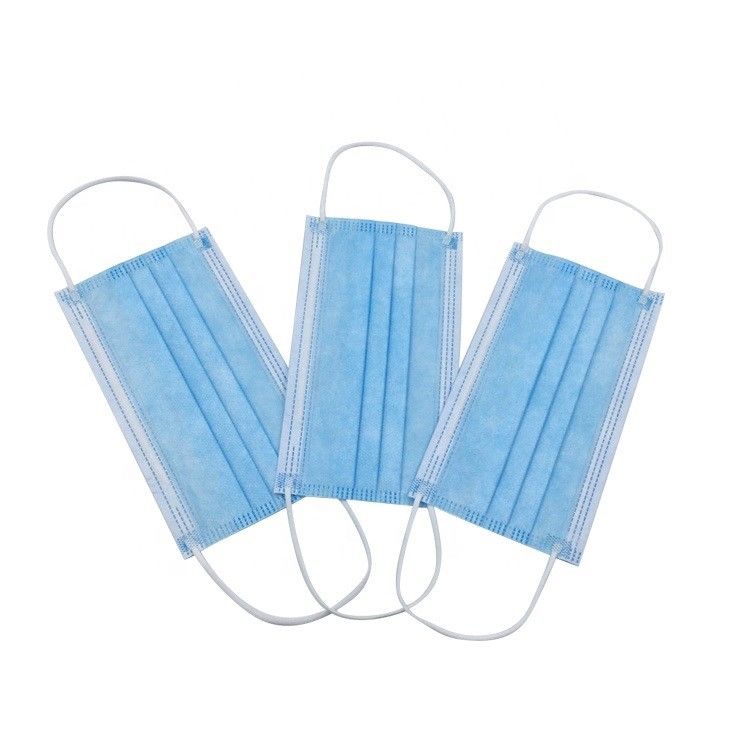 Blue Disposable Medical Face Mask , 3 Ply Non Woven Face Mask